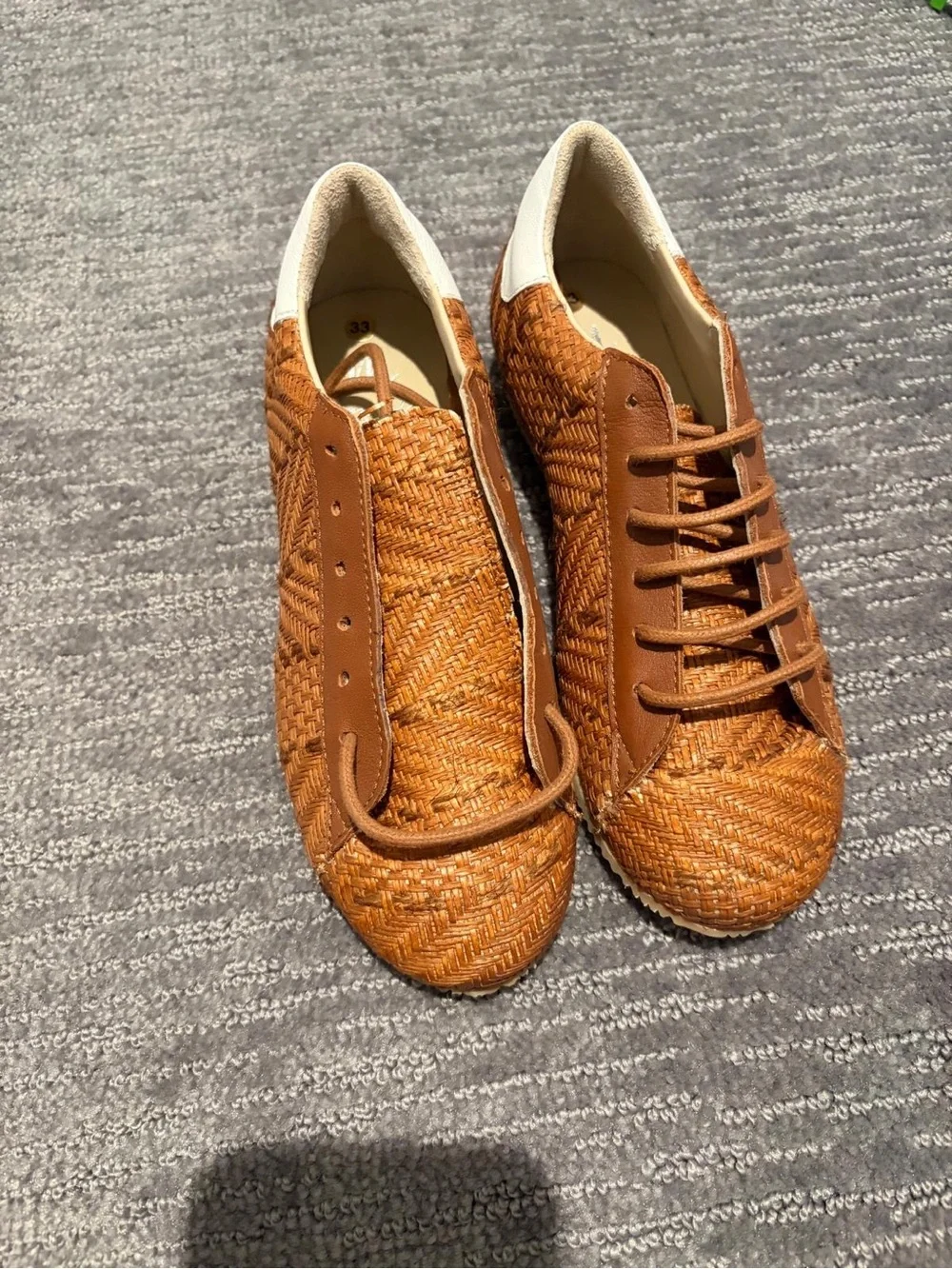 Kids Woven Leather Lace up Dress Shoes